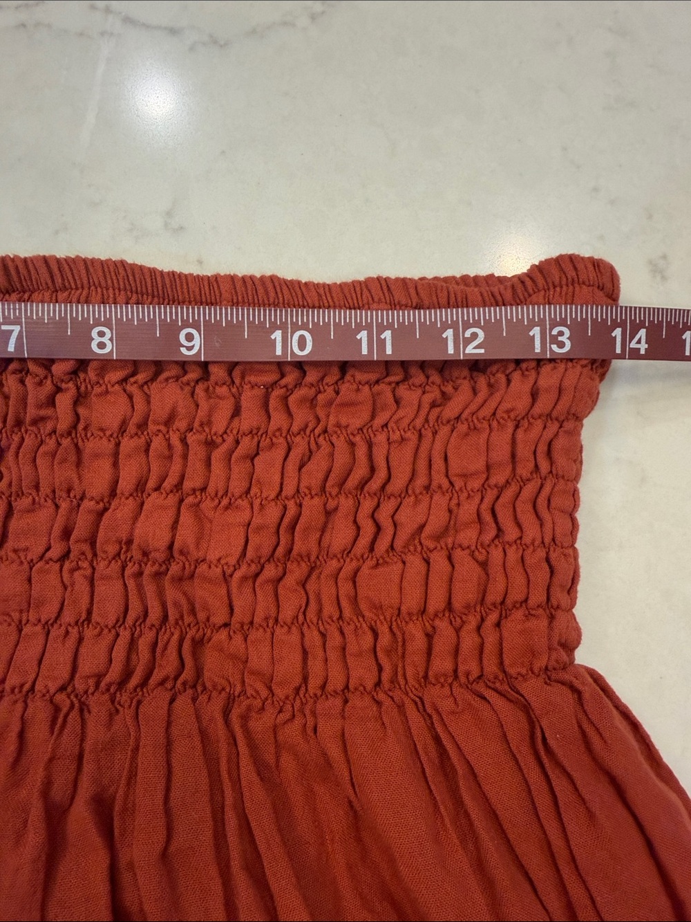 Cotton Flower Bohemian Tiered Pocket Skirt in Rust - Picture 7 of 9